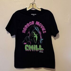 Scream Black Long Sleeve Tee with Horror Movies Design